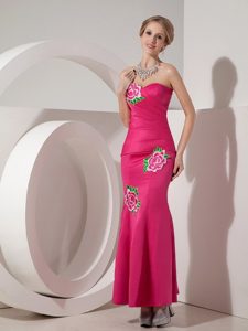 Brand New Mermaid Sweetheart Appliqued Hot Pink Prom Dress