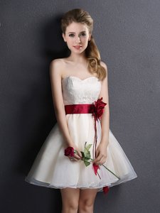 Modest Scoop Half Sleeves Lace Up Quinceanera Court Dresses Champagne Tulle