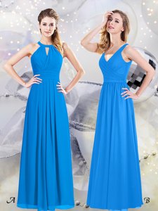 Halter Top Sleeveless Ruching Zipper Damas Dress