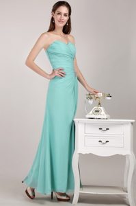 Mint Green Sweetheart Floor-length Chiffon Beading Prom Dress