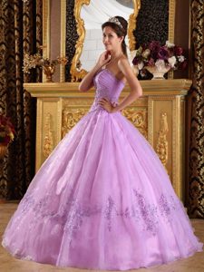 Quinceanera Dress with Ruching Sweetheart and Appliques