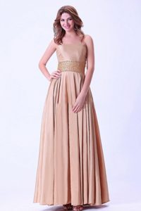 Beading Accent on Waist Ankle Length Khaki Dress for Prom Queen