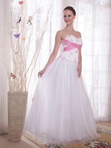 White Princess Beading and Rhinestones Dresses for Prom Court