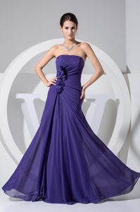 Column Flowers Purple Prom Dress for Ladies in North Carolina