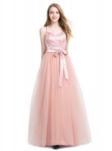 Sleeveless Zipper Floor Length Beading Homecoming Dress