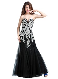 Floor Length Column/Sheath Sleeveless Black Zipper