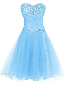 Sweetheart Sleeveless Organza Evening Dress Beading Lace Up