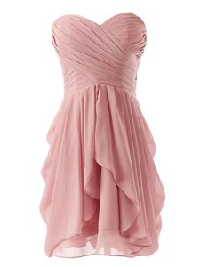 New Style Pink Sweetheart Neckline Ruching Sleeveless Lace Up