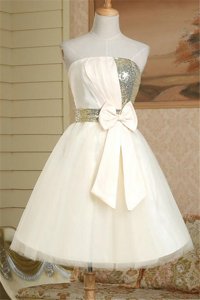 Stylish Sleeveless Sequins and Bowknot Lace Up Prom Party Dress