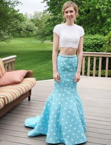 Sophisticated Blue Prom Party Dress Prom and Party and For with Beading Scoop Sleeveless Zipper