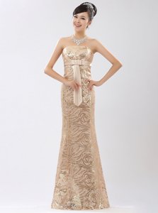 Sequined Sleeveless Floor Length Prom Dress and Appliques and Belt