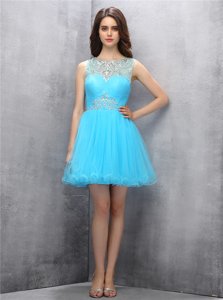 Admirable Scoop Sleeveless Beading Zipper Prom Evening Gown