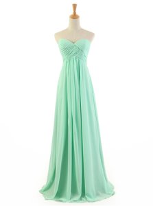 Sweetheart Sleeveless Zipper Prom Dresses Apple Green Chiffon
