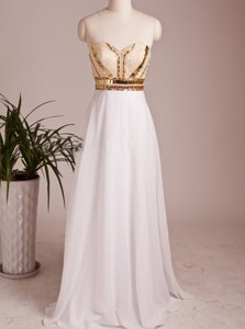Adorable White Sweetheart Zipper Beading Dress for Prom Sleeveless