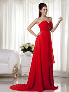 Empire Beaded Halter Red Prom Dress Floor-length in Vaughan