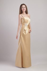 Champagne Column Straps Floor-length Prom Attire in Surrey