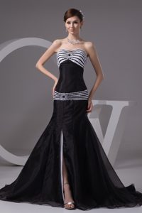 Elegant Sweep Train Sweetheart Prom Dresses with Side Slit