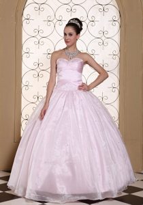 Lace Up Sweetheart Beaded Baby Pink Sweet Sixteen Quinceanera Dresses