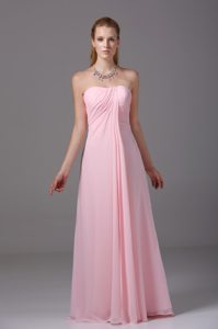 Sweetheart Floor-length Zipper Up Back Chiffon Pink Prom Holiday Dress