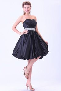 Cheap Beaded Belt Ruched Prom Little Black Dresses in Navy Blue