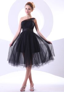 Healdsburg CA Tulle One Shoulder Short Prom Little Black Dress