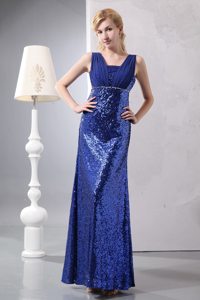 Breathtaking Ankle-length Prom Bridesmaid Dress Sequins and Ruches