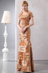 Multi-layered Prom Nightclub Dresses Floor-length Ruches and Beading