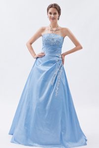 Sweet Prom Graduation Dress Appliques and Ruches Bodice Floor-length