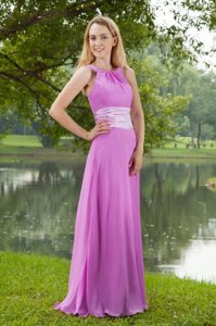 Princess Lavender Zipper up Prom Formal Dress Sleeveless Floor-length