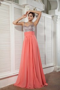 Sweetheart Straps Dress for Prom Princess Chiffon Sequins and Beading