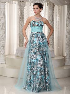 Fullerton CA Printed and Ruched Brush Colorful Prom Holiday Dress