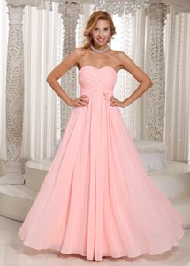 Fountain Valley CA Ruched Chiffon Prom Holiday Dress in Baby Pink