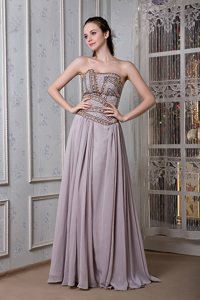 Corona CA Beading Accent Gray Empire Chiffon Prom Party Dresses