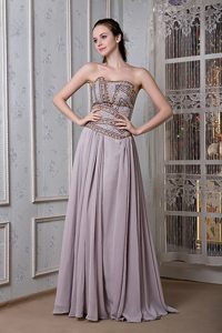 Corona CA Beading Accent Gray Empire Chiffon Prom Party Dresses