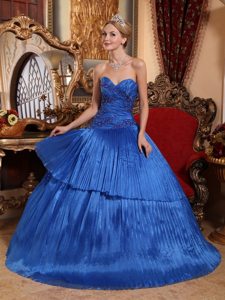 Vail CO Appliqued and Pleated Sweet 15 Dresses in Royal Blue