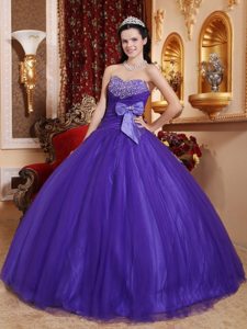 Steamboat Springs CO Purple Sweet 15 Dresses with Beading Bow