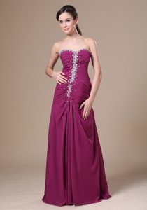 Prom Dress with Beaded Sweetheart Fuchsia Floor-length