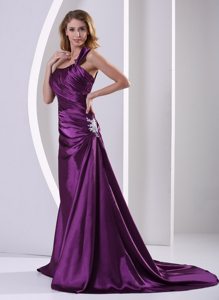 Eggplant Purple One Shoulder Prom Mother Of The Bride Dresses