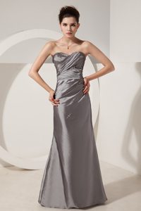 Grey Prom Homecoming Dress Column Beading Sweetheart
