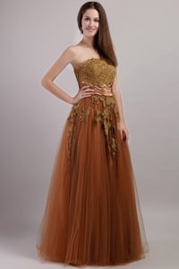 Empire Strapless Floor-length Appliques Prom Dress with Sash