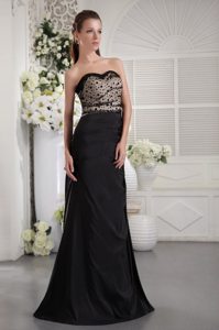 Sweetheart Black Column Strapless Floor-length Prom Gown Dress