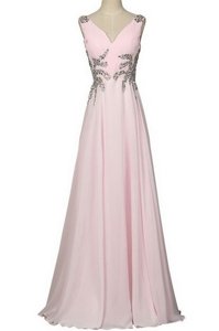 Vintage Sleeveless Brush Train Beading Zipper Prom Dress