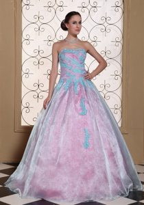 fort Collins CO Light Blue a Line Appliqued Quinceanera Gowns