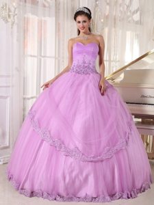Appliques Accent Tulle Quinceanera Gown Dresses in Lavender