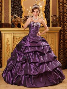 Appliques and Pick ups Accent Sweetheart Purple Quinces Dresses