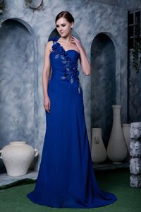 Elegant One Shoulder Flowers Beaded Dress for Prom Under 150