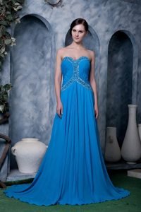 Charming Sky Blue Beaded Prom Celebrity Dress in Rutland