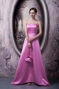 Cute Satin Rose Pink Prom Dress with Sash in Northumberland
