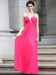 Colorful Baby Pink Sleeveless Chiffon Zipper Prom Dresses for Prom and Party