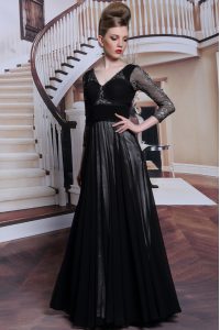 3|4 Length Sleeve Zipper Floor Length Beading Prom Dresses